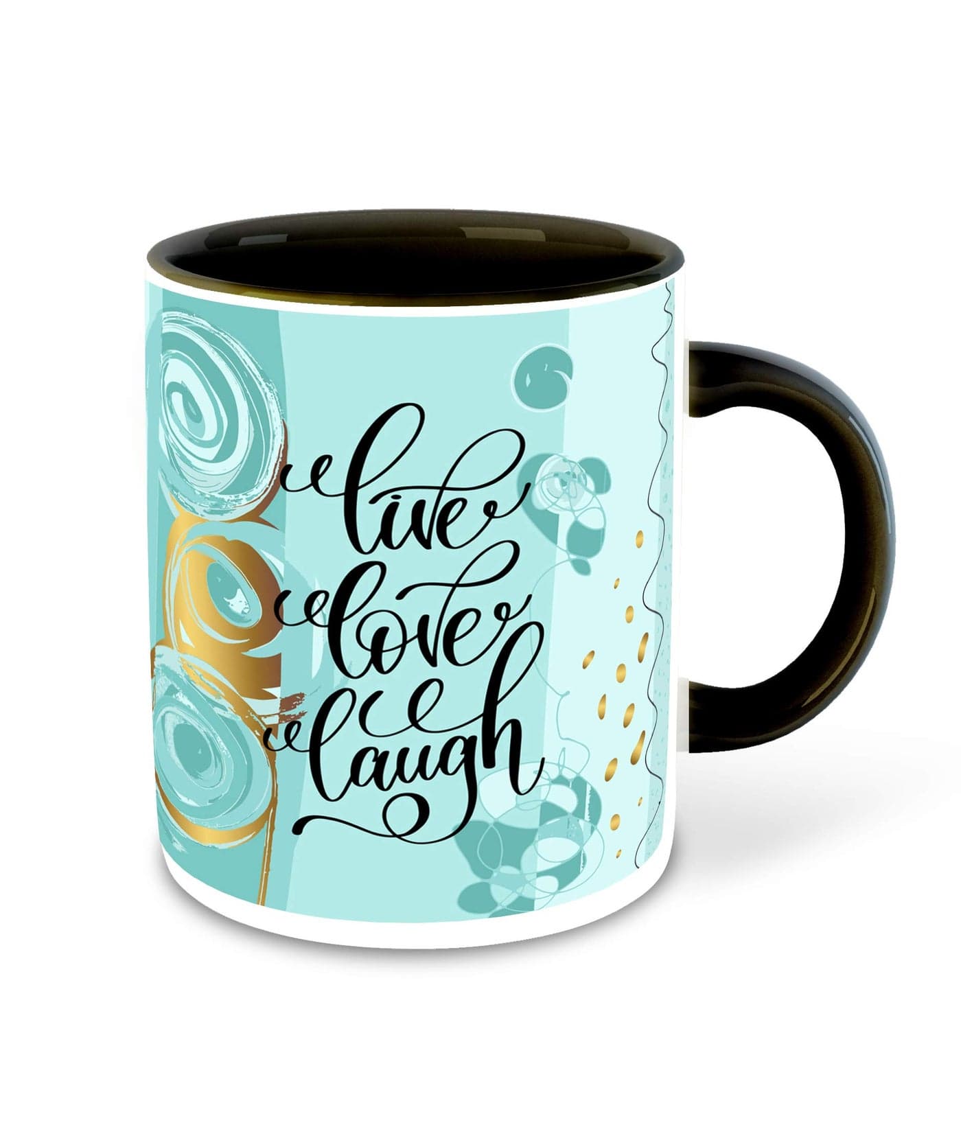 WHATS YOUR KICK - Live Love Laugh Inspired Designer Printed Black Ceramic Coffee |Tea |Milk Mug (Gift | Love |Laugh|Motivational Quotes |Hobby (Multi 10)