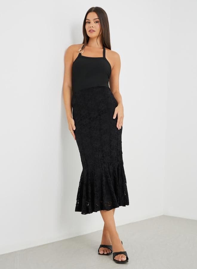 Lace Mermaid Midi Skirt