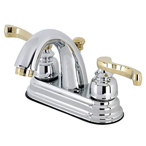 Kingston Brass KB5614FL 4 in Centerset Bathroom Faucet Polished ChromePolished Brass