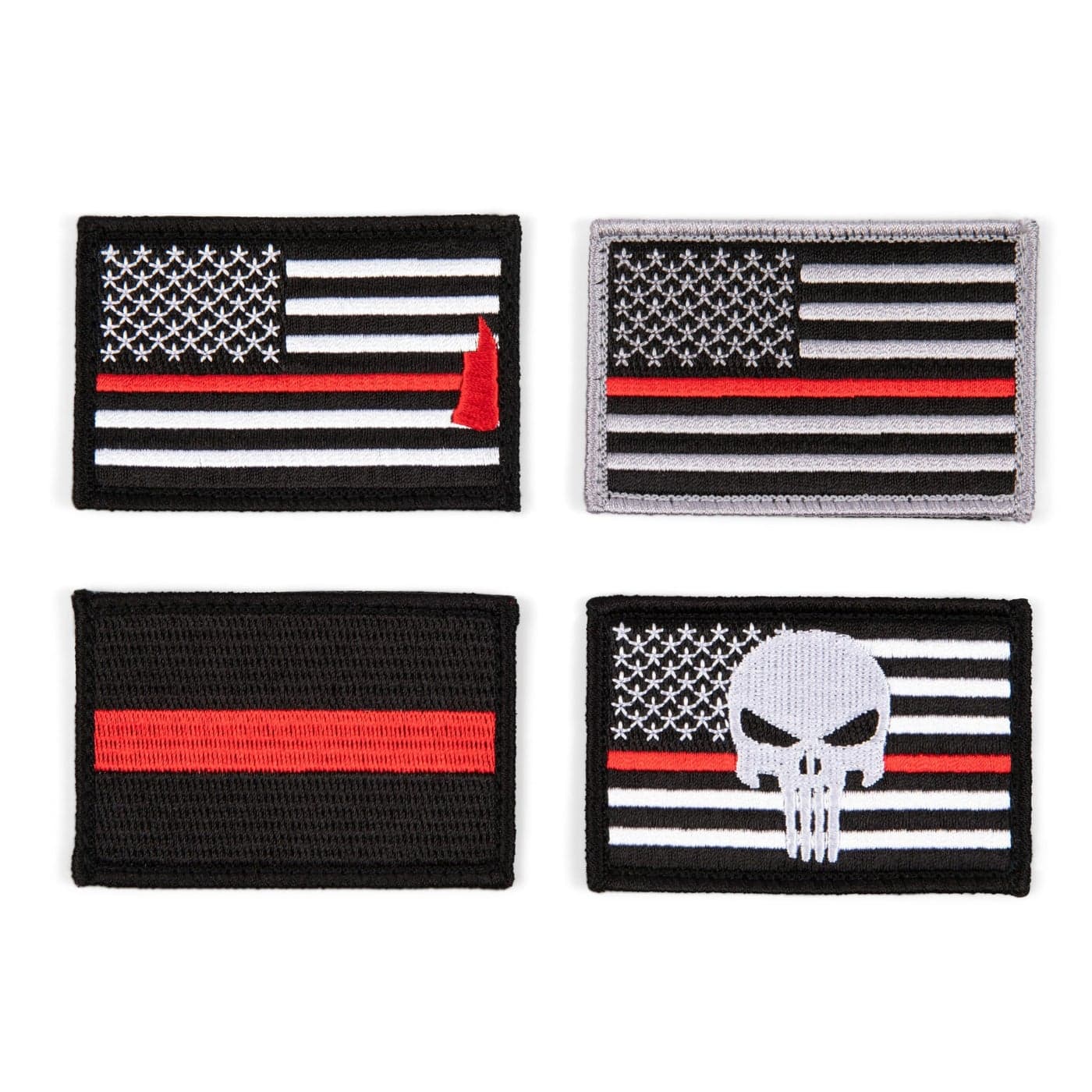 Great 1 Thin Red Line American Flag Patch 4Pack Fireman Firefighter 2x3 inch Hook and Loop FastenerBacking Tactical Accessory for ClothingJacketsHatsBackpacks