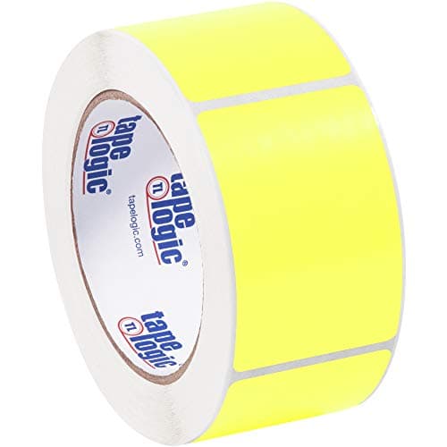 Aviditi Rectangle Inventory Color Coded Label, 3" L x 2" W, Fluorescent Yellow, Roll of 500 (DL630L)