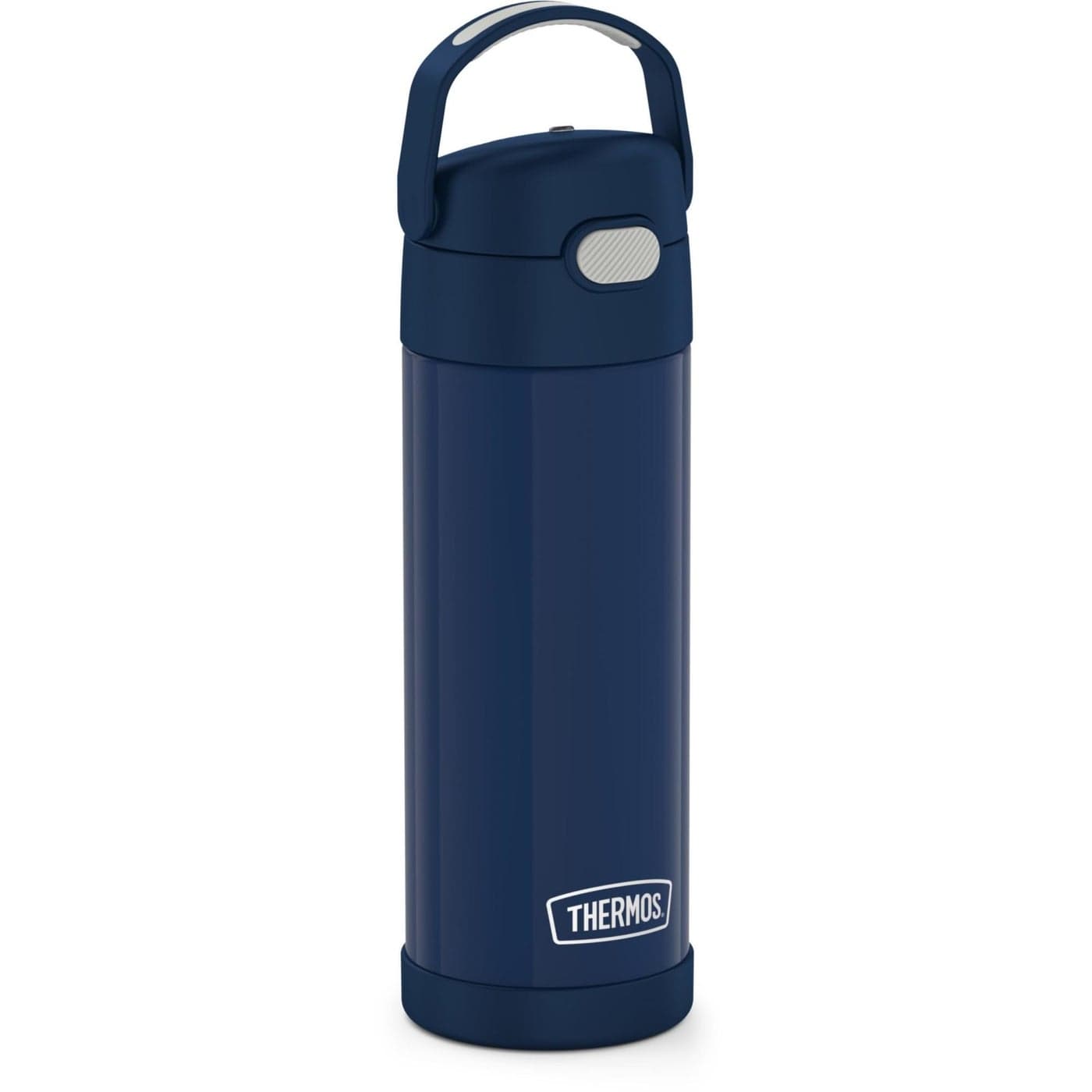 THERMOS FUNTAINER 16 Ounce Stainless Steel Vacuum Insulated Bottle with Wide Spout Lid, Navy