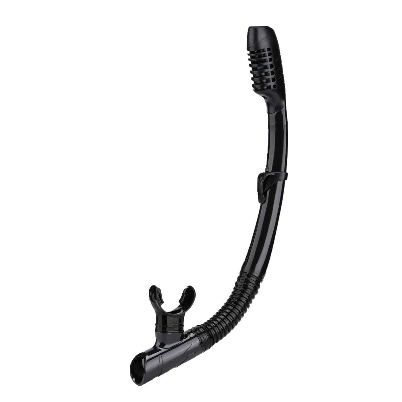 AQUA A DIVE SPORTS Dry Snorkel Easy Breath Diving Snorkel for Snorkeling Scuba Diving Swimming with Top Dry Valve and Food Grade Silicone Mouthpiece for Adult Youth Black