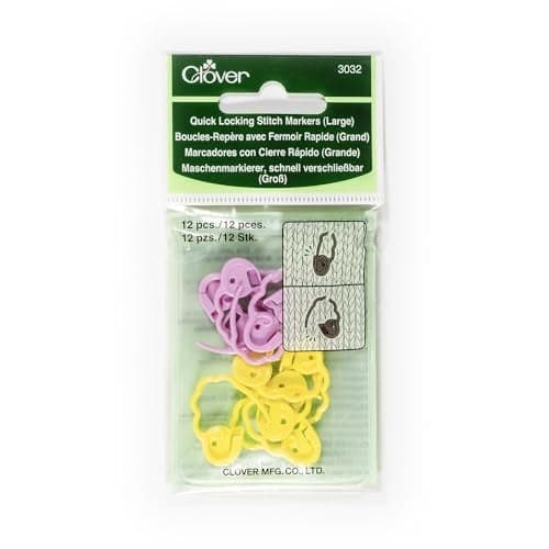 Clover Quick Locking Stitch Markers Large 12Pkg
