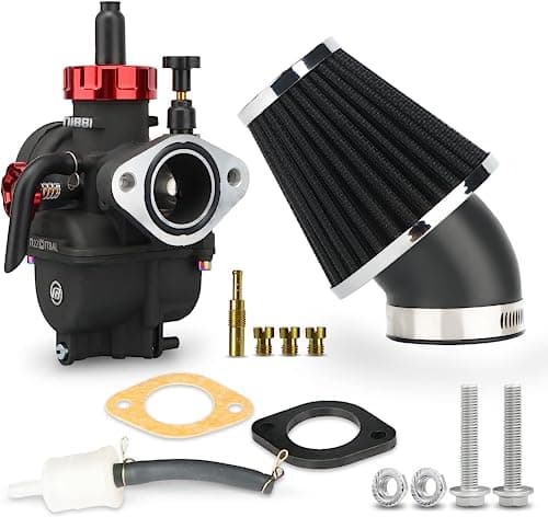 NIBBI PE17 Carburetor with 48mm Air Filters 17mm carburetor Kit Fit for 80cc 90cc 100cc Dirt Bike Pit Bike Apollo TaoTao Lifan Kayo SSR
