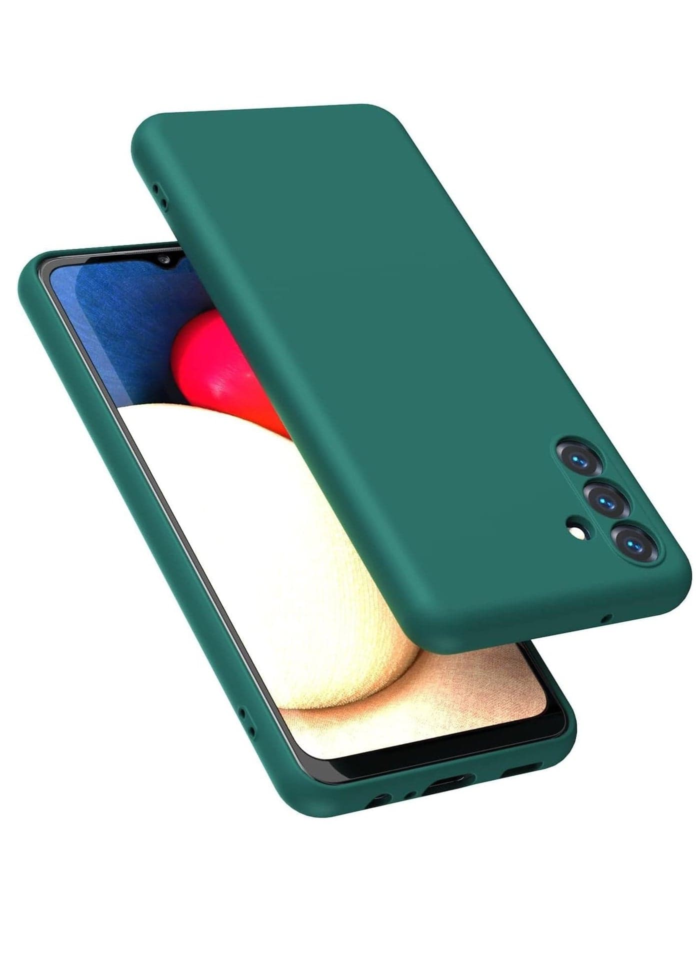 Galaxy A13 5G Case – Green Liquid Silicone with Soft Microfiber Lining, Thick Shockproof Design, Soft Gel Rubber Cover