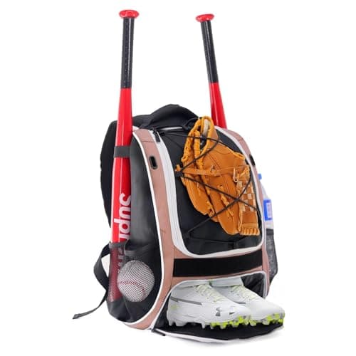 WOLT Youth Baseball Bat Backpack Bag for Baseball Softball TBall Equipment Gear Youth Girl Adults Women Holder for Bat Helmet Glove Separate Shoes Compartment Fence Hook