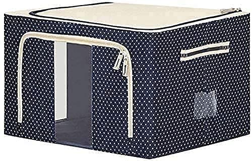 TORIOX Storage Boxes for Clothes Books Garments Blanket Steel Frame Double Opening Zipped Storage Organizer Bag with Window Sari Cover Bags Folding Bag Under Bed Closet Wardrobe Box