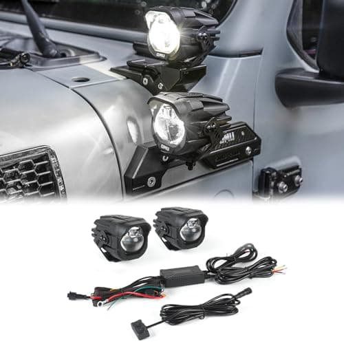 OMU Genesis Series Aluminum High Low Beam Switchable A-Pillar Spotlight Compatible with Trucks Jeep ATV Motorcycle