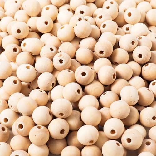 150pcs 14MM Wood Beads Natural Unfinished Round Wooden Loose Beads Wood Spacer Beads for Craft Making Decorations and DIY Crafts 14mm