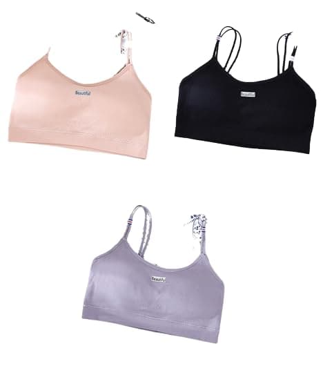 HIRRNIK Women Cotton Padded Bra Combo Bra Pack Of 3 Pis (Free Size Bra Fit Up To 28,30, 32, 34), Multicolor