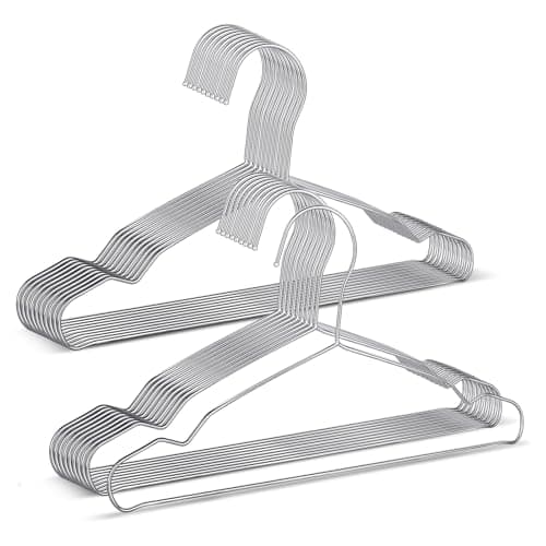 LifHap 20 Pack Silver Stainless Steel Kids Hangers SpaceSaving NonSlip Perfect for Baby Toddler Kids Clothes