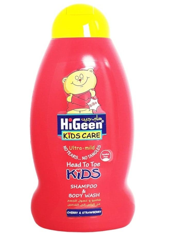 HiGeen Kids Shampoo 500ml - Cherry & Strawberry (Bibo) | Gentle, Tear-Free Formula for Soft, Nourished Hair