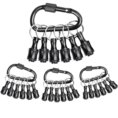 Sopclane 24PCS Keychain Bit Holder,Hex Drill Bit Holder for Impact Driver Drill Bit,Screwdriver Bit Holders for Tools and Gifts for Men,Black