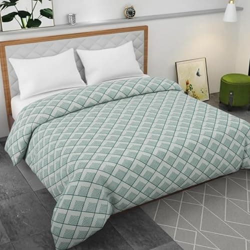 BELVOSTUM 280 TC Luxurious Glace Cotton Duvet Cover/Comforter Cover/AC Quilt Cover King Size/Dohar/90 X100 Inches - (Green)