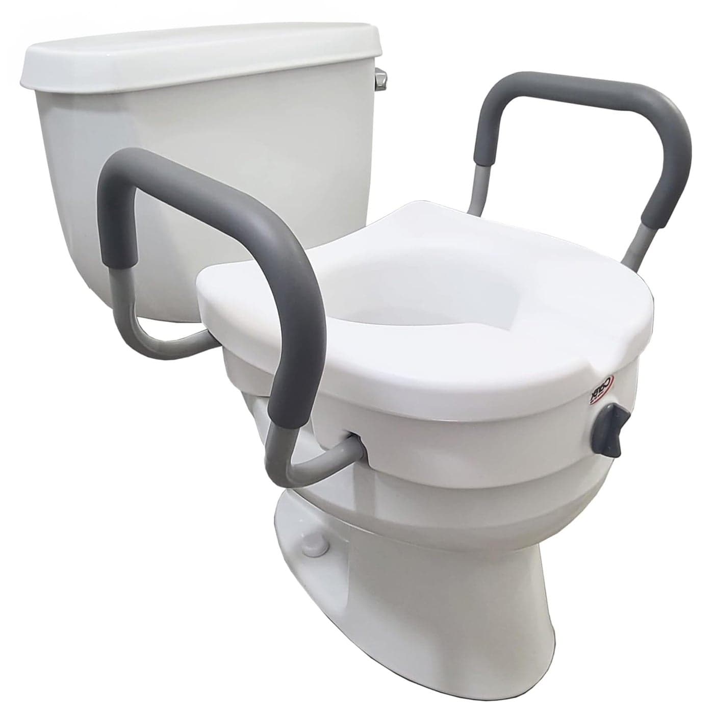 Carex EZ Lock Raised Toilet Seat With Handles 5 Toilet Seat Riser with Arms Handicap Raised Toilet Seat For Seniors and Elevated Toilet Seat