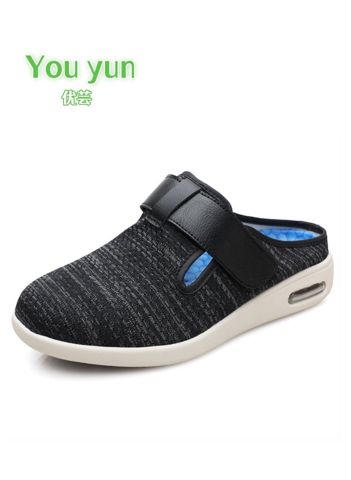 Youyun Unisex Diabetic Slippers Extra Wide Width Walking Shoes with Adjustable Closures for Diabetic Edema Plantar Fasciitis Bunions Arthritis Swollen Feet