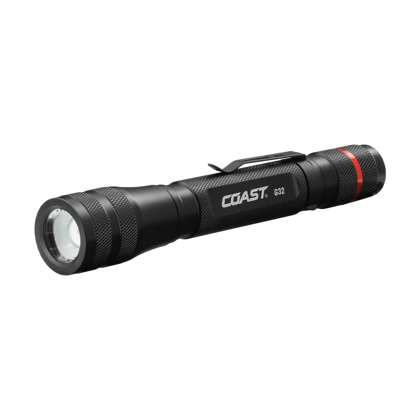 Coast G32 465 Lumen Flashlight with Pure Beam Twist Focus and BullsEye Spot Beam Black