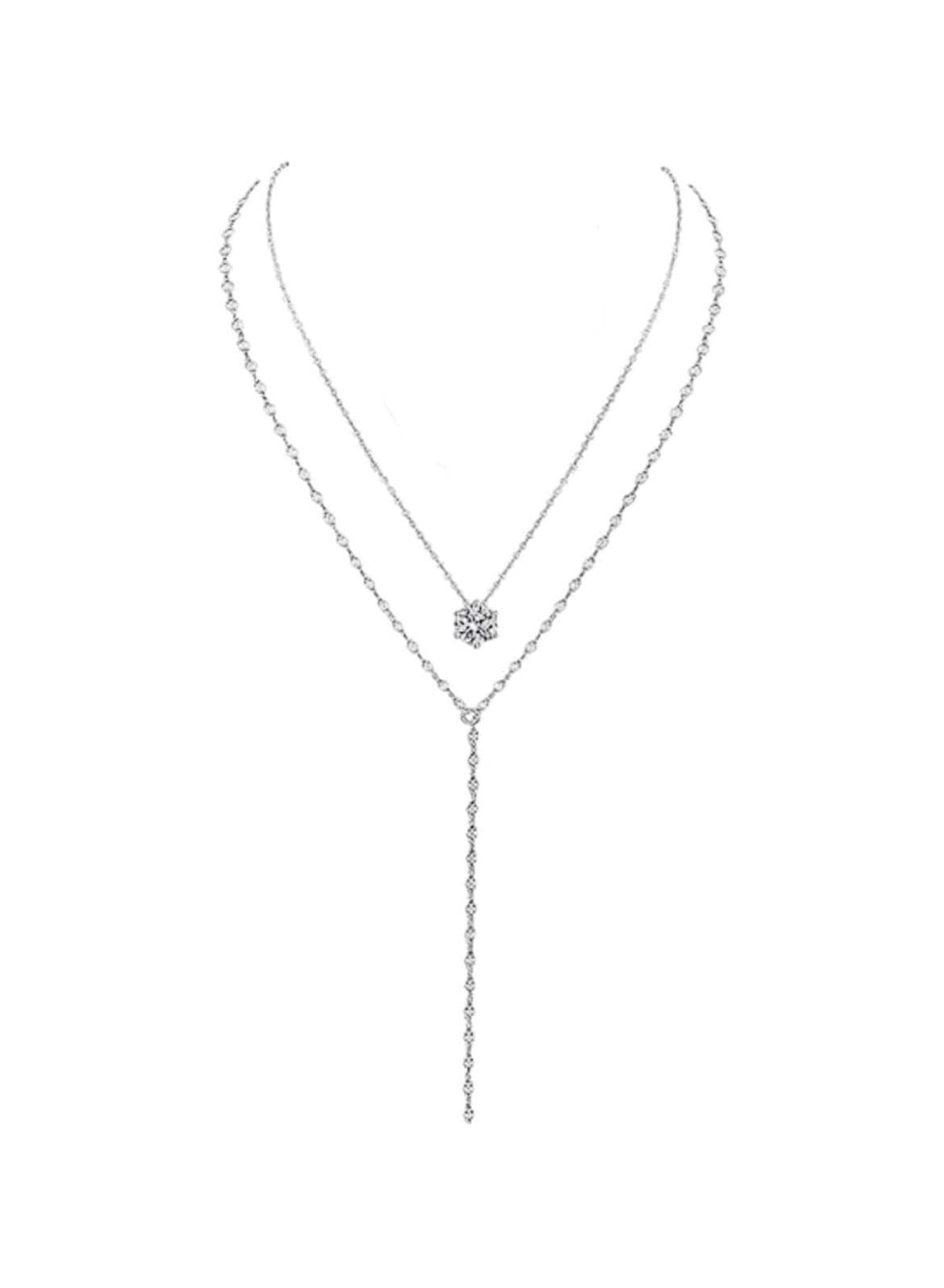 Dainty Y-Shaped Lariat Necklace with Pearl Drop