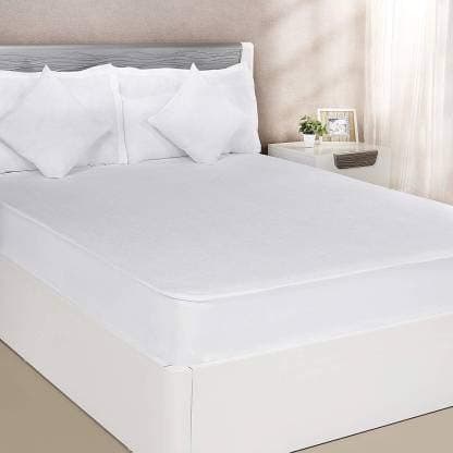 Jaipur Linen Terry Cotton 100TC Mattress Protector Queen_White