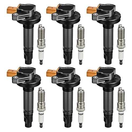BDFHYK Ignition Coils UF646 and Iridium Spark Plug SP534 Compatible with Lincoln MKS MKT Navigator F-150 Transit-150 250 350 HD Flex Explorer Taurus V6 3.5L Replaces DG549 C1814 NP6134 Set of 6