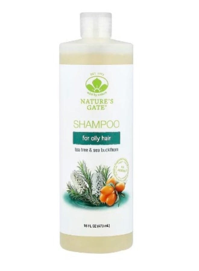 Mild By Nature, (Nature's Gate), Tea Tree & Sea Buckthorn Shampoo for Oily Hair, 16 fl oz (473 ml)