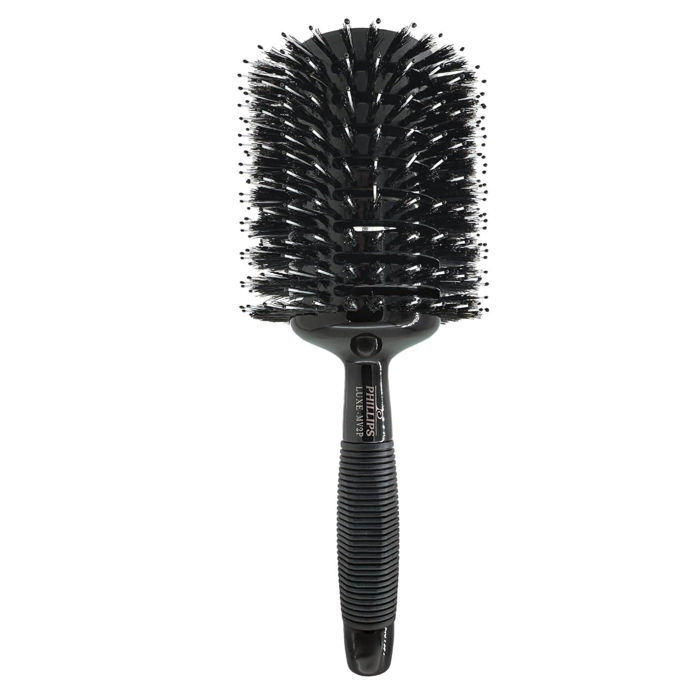 Phillips Brush Luxe Monster Vent 2 PolyTipped Professional Hair Brush 4 Diameter Barrel Black Rose Gold Vented Hairbrush Mixed Boar Hair PolyTipped Nylon Bristles