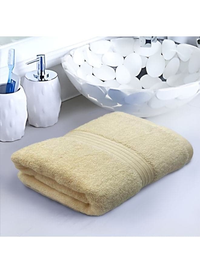 Home Essentials (Cream) Luxury Hand Towel (40 x 70 Cm -Set of 2) 100% Cotton, Highly Absorbent and Quick dry with Horizontal Striped Dobby -550 Gsm