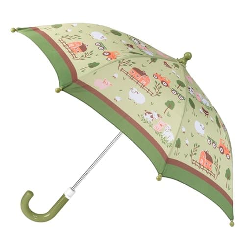Stephen Joseph Toddler and Little Kid Umbrella with Pinch Free Closure and Colorful Design Farm