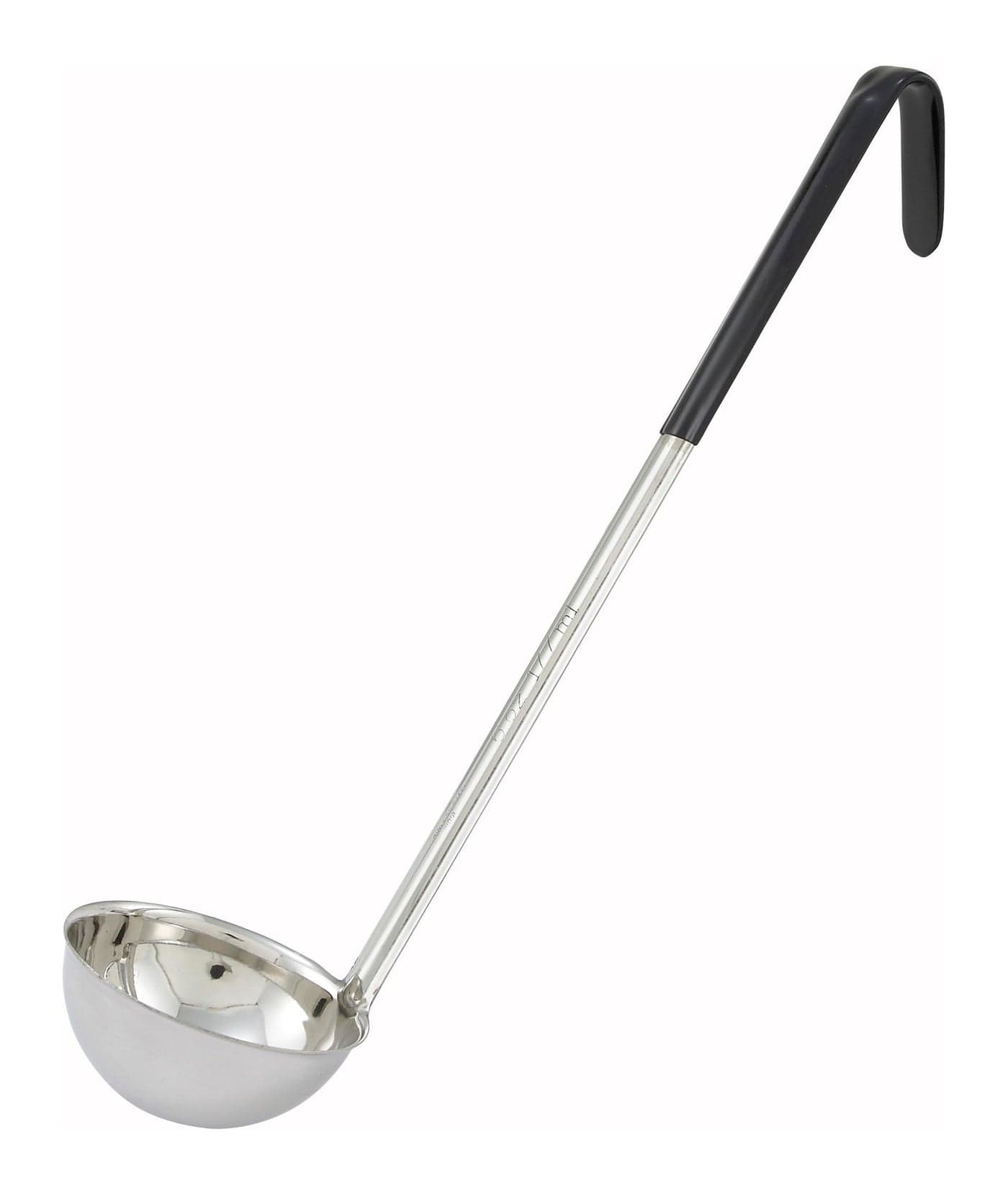 Winco Stainless Steel Ladle with Black Handle 6Ounce Medium