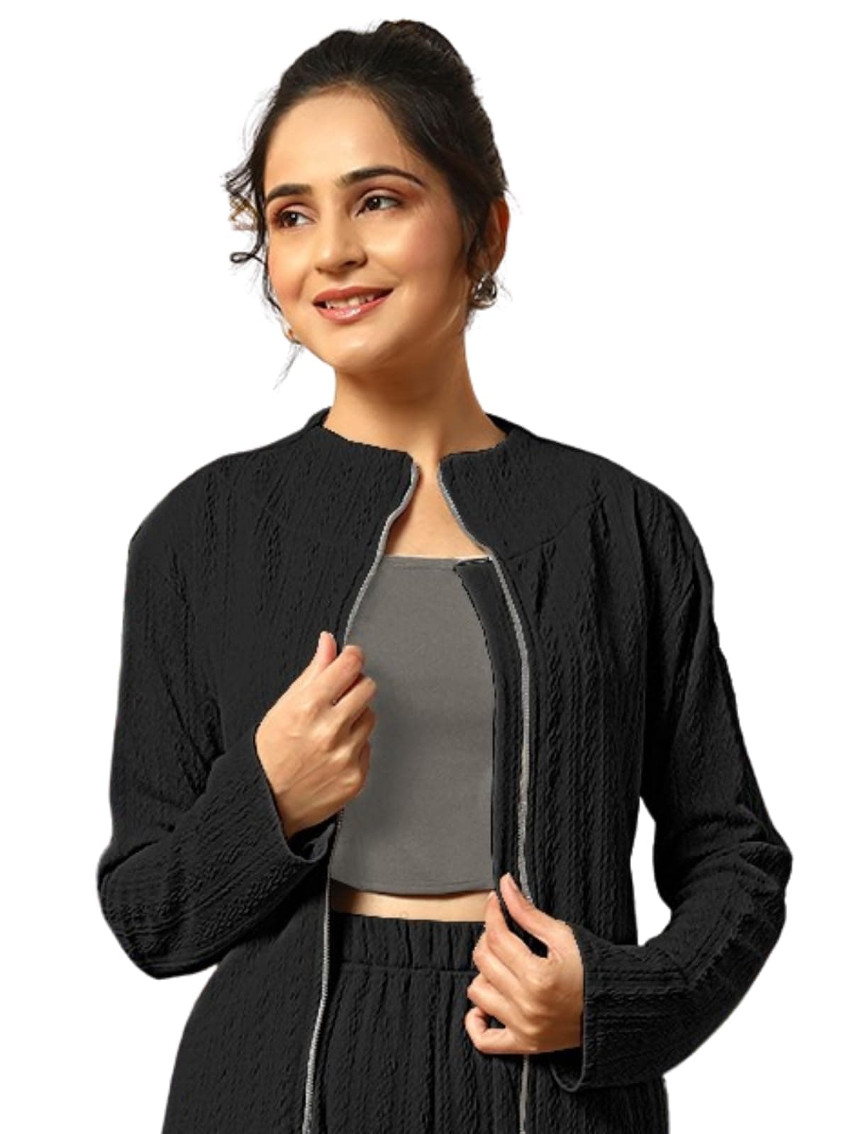 Leriya Fashion Winter Co-ord Set for Women Stylish | Warm Zip Jacket & Pant Set | Winter Wear for Womens Dress | Casual Travel & Loungewear Outfit