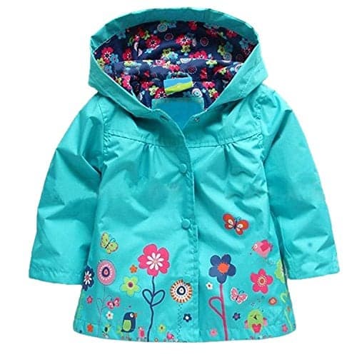 Arshiner Girl Baby Kid Waterproof Hooded Coat Jacket Outwear Raincoat Hoodies 120(Age for 4-5Y),Blue