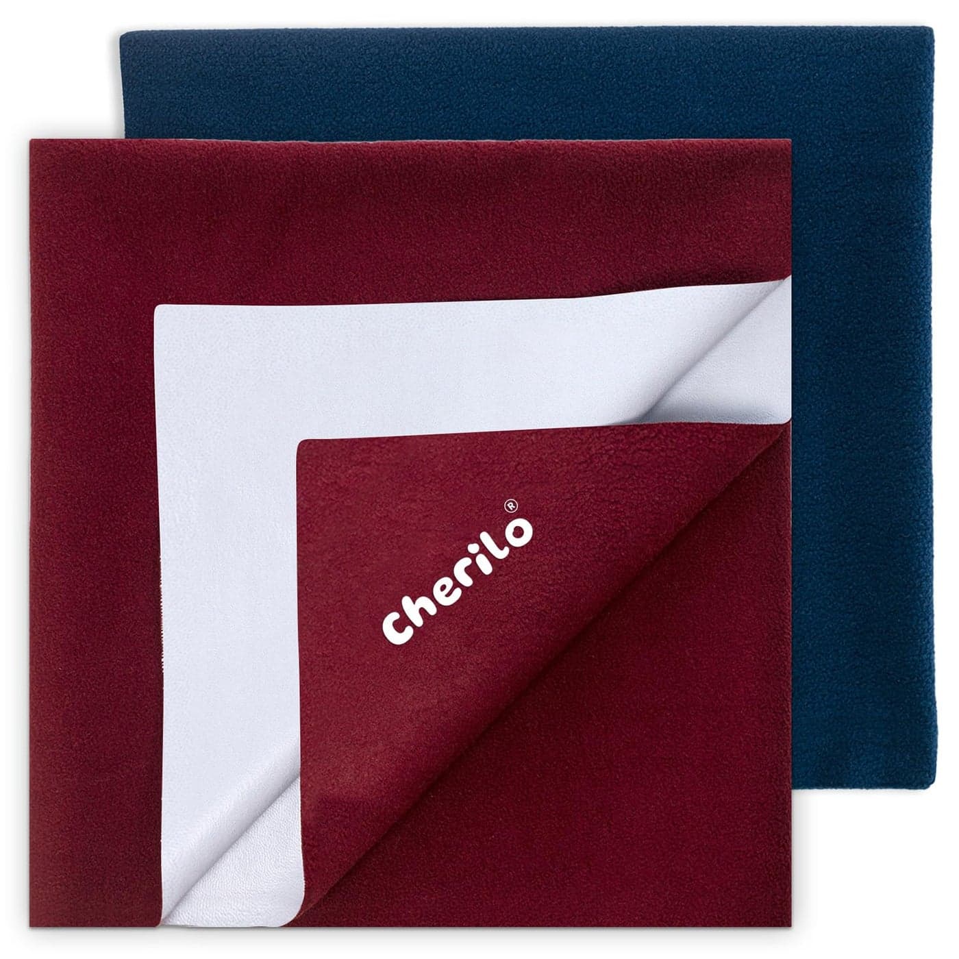 Cherilo Instadry Extra Absorbent Baby Dry SheetBed Protector Large Pack of 2 Maroon Navy Blue