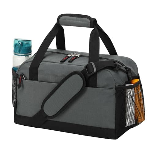 THSOGO Small Gym Bag with Wet Pocket 14 inch Mini Duffle Bag for Men Women Lightweight Carry On Bag for Travel Sport Dark Grey