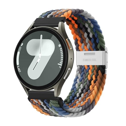 XMUXI 20mm Braided Watch Straps Compatible with Samsung Galaxy Watch 6 Classic Strap 43mm 47mm/Galaxy Watch 7 6 5 4 Nylon Solo Loop Replacement Watch Band for Amazfit GTS 4(No Watch)