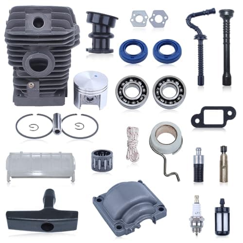 Mtanlo Cylinder Piston Tune Up Kit For Stihl MS250 MS230 025 023 Motor 425mm Cylinder Piston Pin Rings Cliclip Engine Bottom Cover Needle Bearing Intake Boot Crank Bearing Oil Seal
