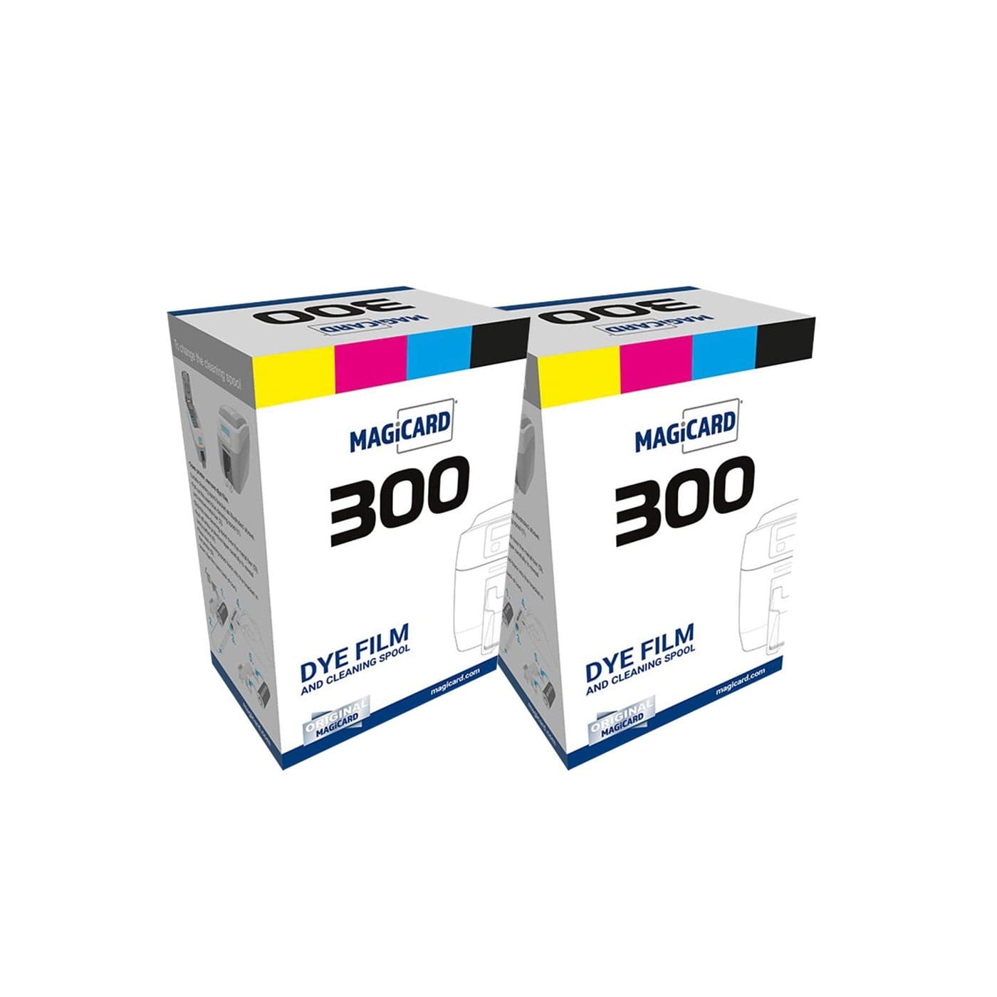 Bodno 2 x Magicard 300 Printer MC250YMCKOK Color Ribbon YMCKOK 250 Prints Software Demo Card