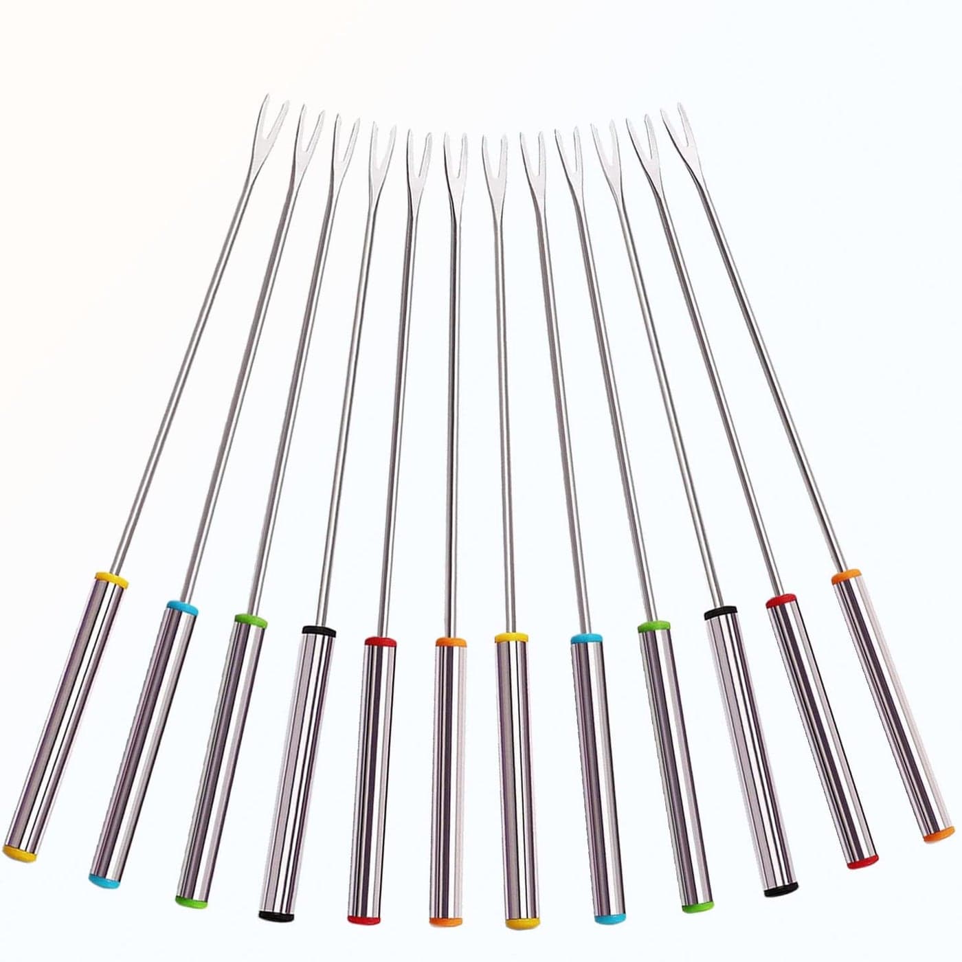 Stainless Steel Fondue ForksChocolate Dipping Fork with Heat Resistant Handlefor Chocolate Fountain Cheese Fondue12 PCS