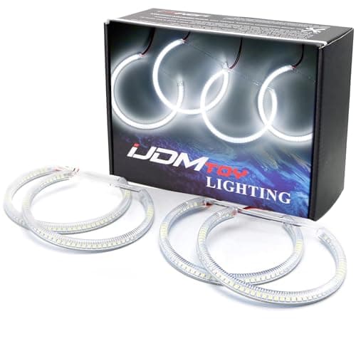 iJDMTOY 7000K Xenon White 264-SMD LED Angel Eyes Halo Ring Lighting Kit Compatible With BMW E36 E46 3 Series E39 5 Series E38 7 Series (Fit Xenon Trim ONLY)