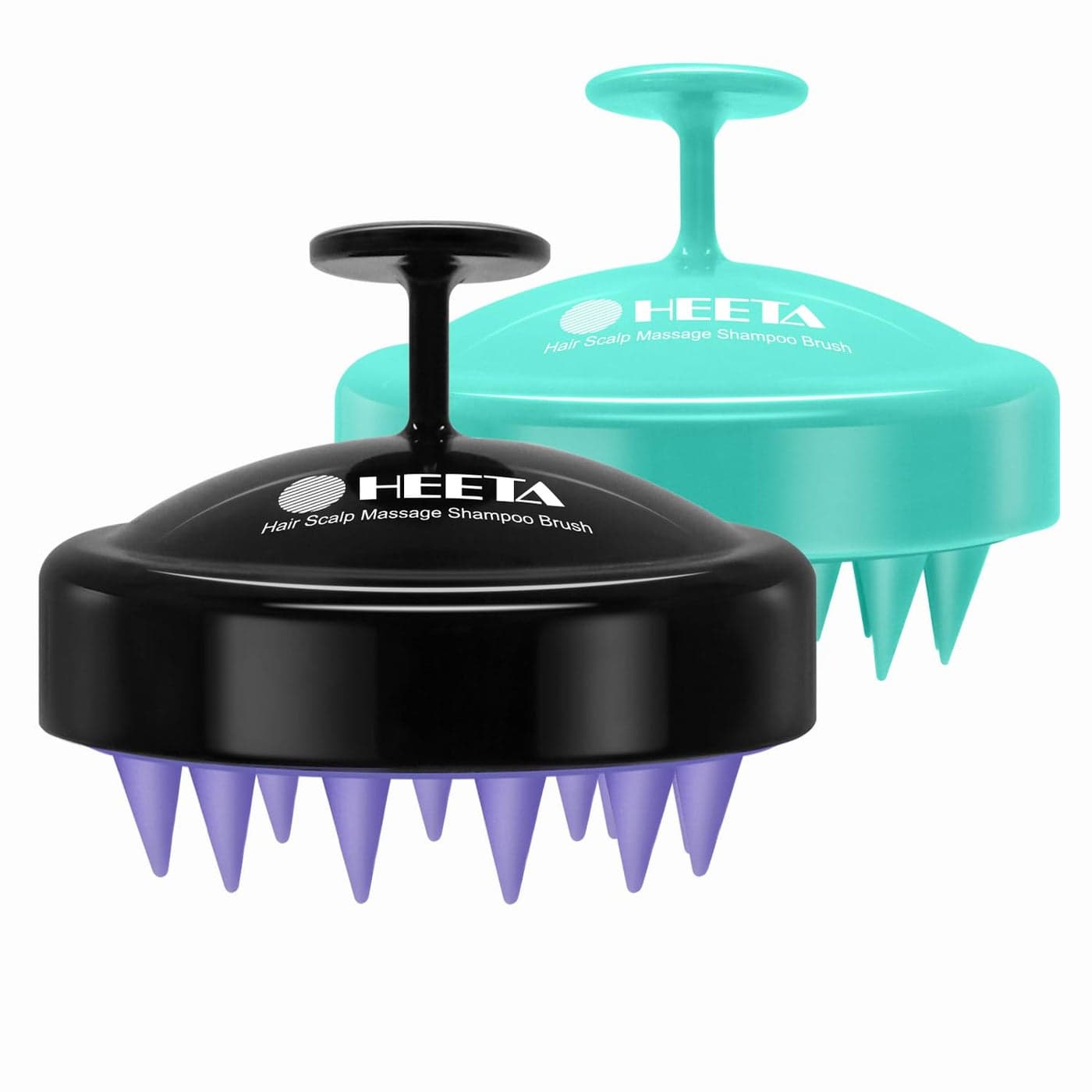 HEETA Scalp Massager Hair Growth 2Pack Soft Silicone Scalp Scrubber Shampoo Brush for Exfoliation Dandruff Removal Head Massage Stress Relax Wet Dry Use for Women Men Thick Thin Curly Hair Care