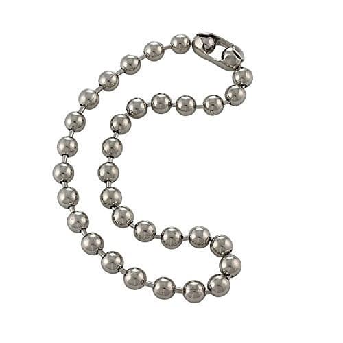 DragonWeave Jewelry 9.5mm Extra Large Silver Steel Ball Chain Mens Necklace with Extra Durable Color Protect Finish - 18 inches