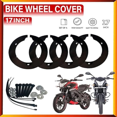 SORAX Bike Wheel Cover for 17 inch Wheel for Bajaj Ns 160, 180,200 and Other Model 17inch All Wheel (Black)
