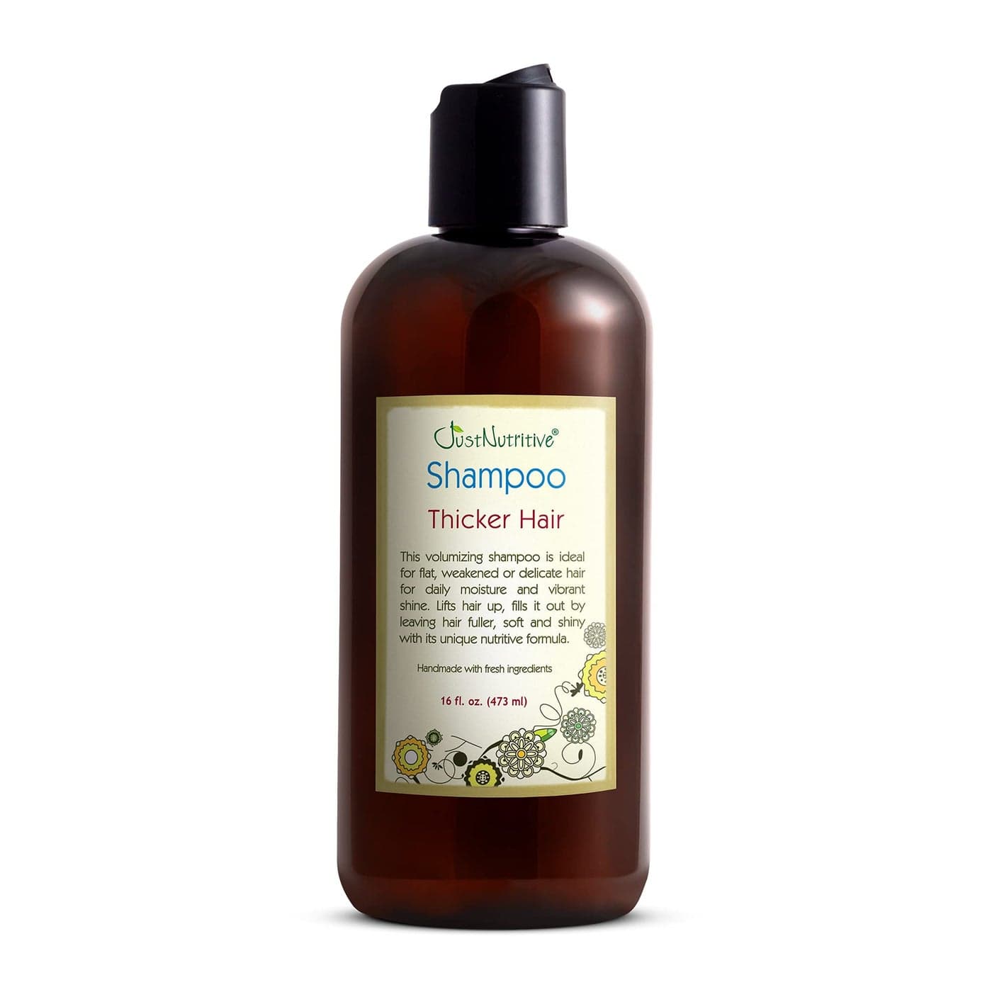 Just Nutritive Thicker Hair Shampoo Hair Thickening Hair Growth Thickening Shampoo Grow Thick Hair Hair Thickening Treatment for Men and Women 16 Oz