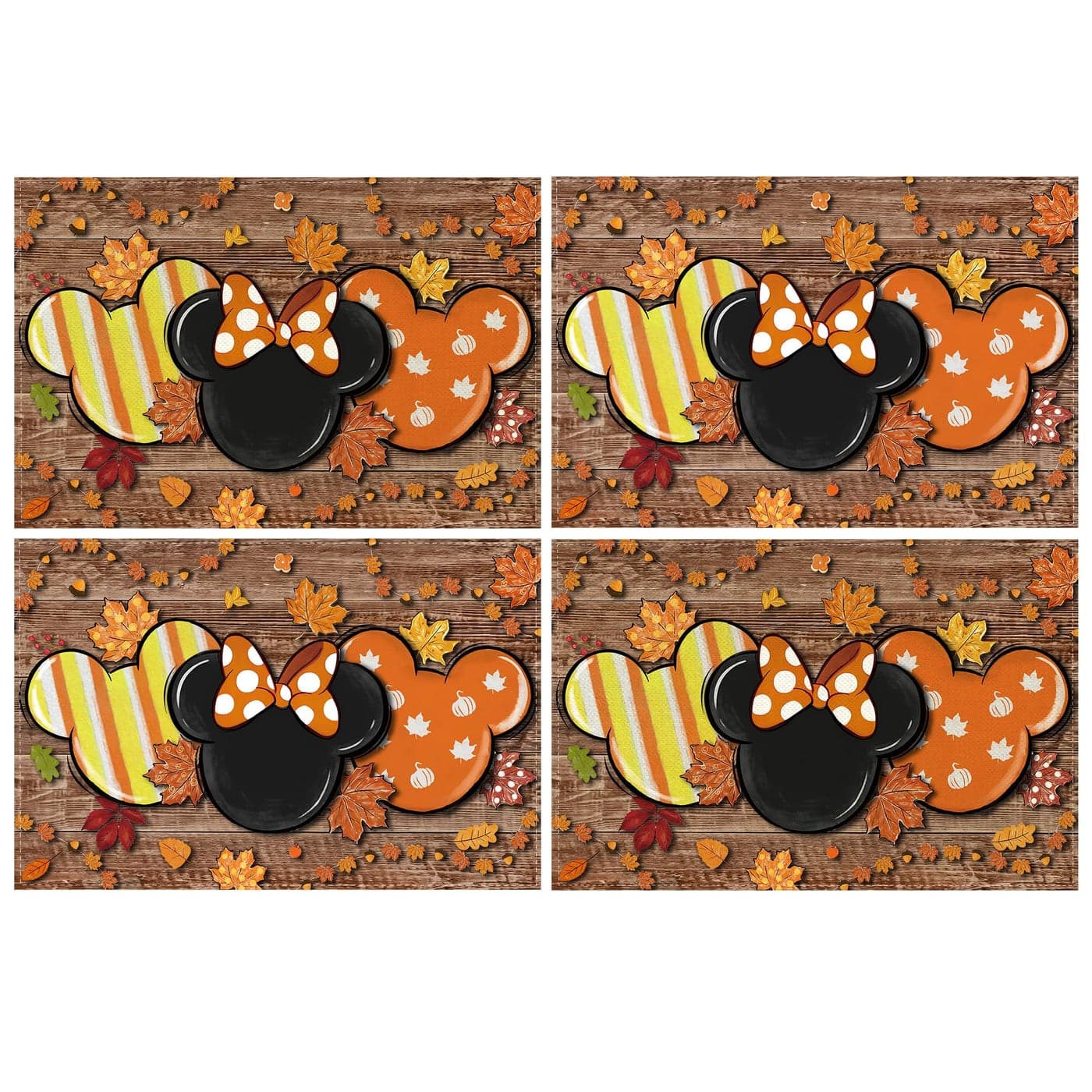 Fall Placemats Cartoon Mouse Placemats Autumn Mouse Table Mats Fall Autumn Harvest Thanksgiving Decor Fall Decorations for Home Party