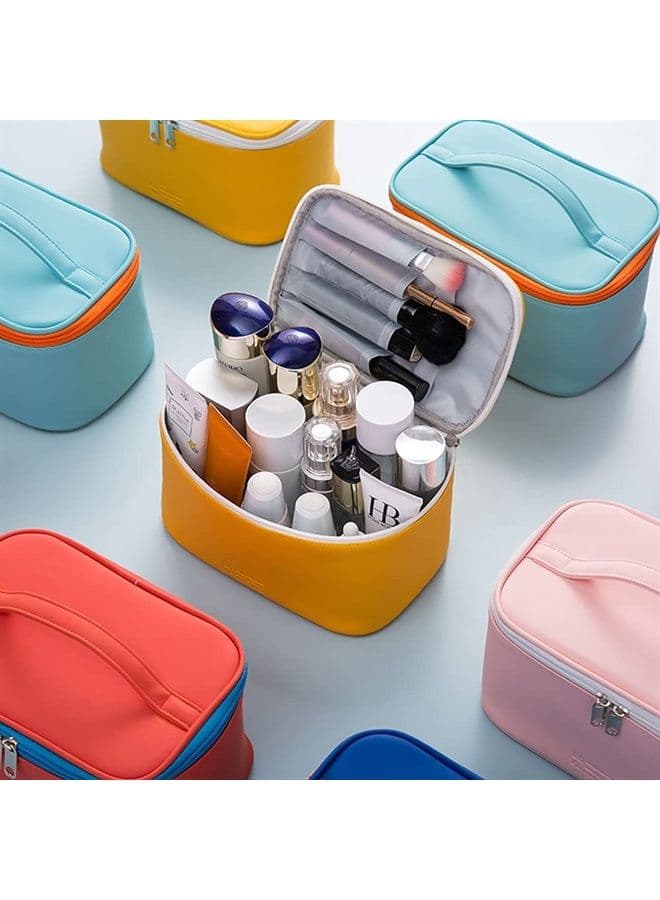 Makeup Bag Cosmetic Bags Small for Women Ladies Zipper Pouch Makeup Organizer Waterproof Cute (Cyan Blue)