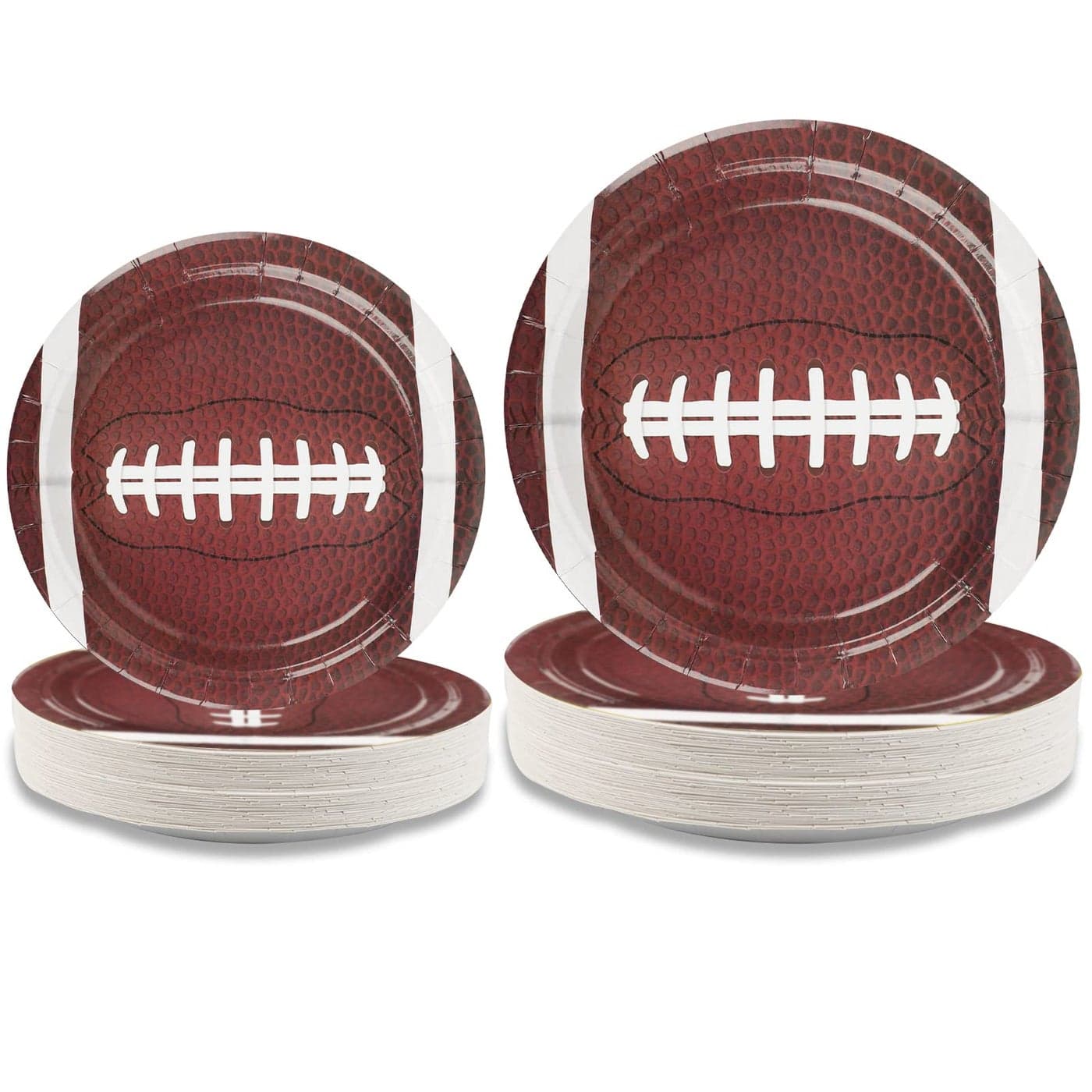 gisgfim 72Pcs Football Paper Plates Tailgate Birthday Party Decorations Football Party Supplies 9 and 7 Inch Set Disposable Football Food Trays for 2025 Football Game Day Decor Superbowl Party Favors