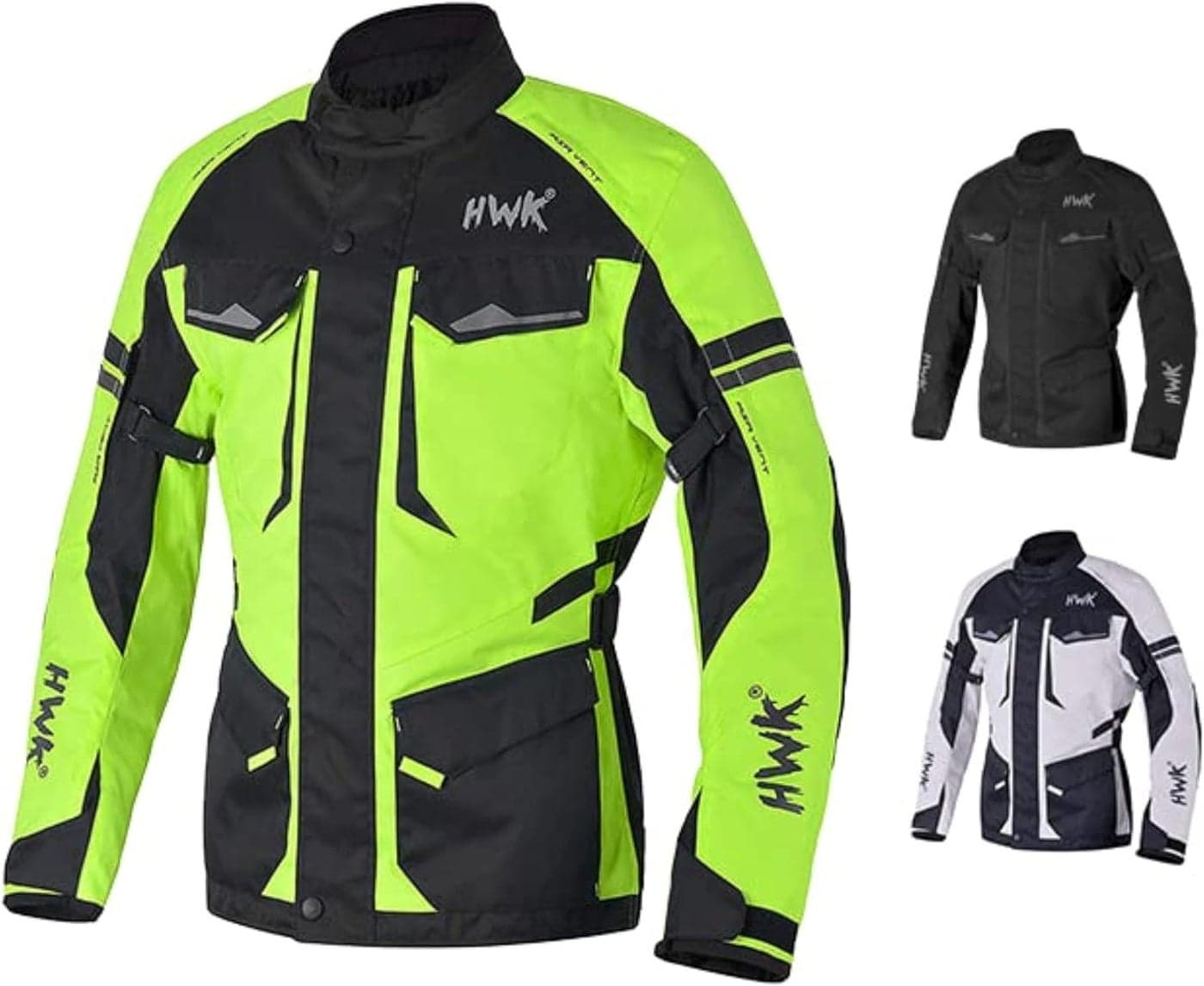 HWK Men's Adventure/Touring Motorcycle Jacket with Cordura Fabric and Impact Protection
