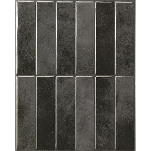 Smart Tiles Peel and Stick Backsplash - 5 Sheets of 11.43''x9'' - 3D Adhesive Peel and Stick Tile Backsplash for Kitchen, Bathroom, Wall Tile, Zaida Black