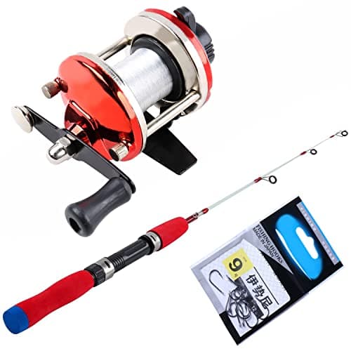 Sougayilang Fishing Rod and Reel Combo, Suitable for Shrimps and Small Fish-Red