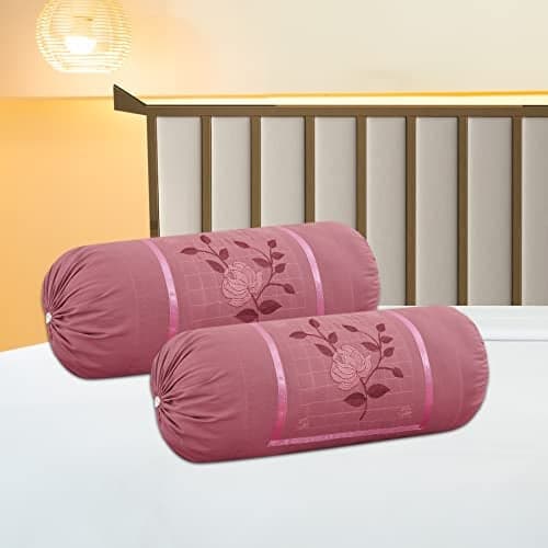 Rj Products™ Embroidered Cotton Bolsters Cover Pack of 2 - Onion